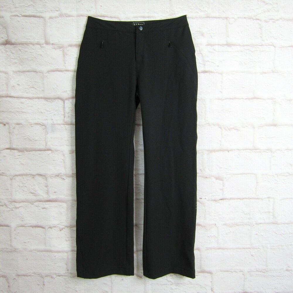 LL Bean Women's Size 6 Black Water-Repellent Trail Hiking Pants Ankle Zip Vent